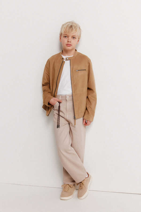 Springfield Kids Chaqueta de antelina para ni&ntilde;o. beige