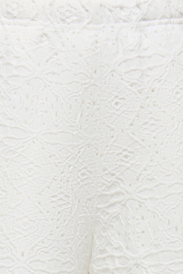 JDY Short encaje calado blanco