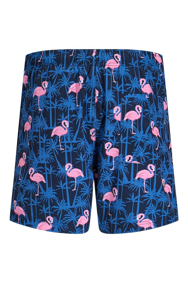 Jack & Jones PLUS Ba&ntilde;ador estampado flamencos azul