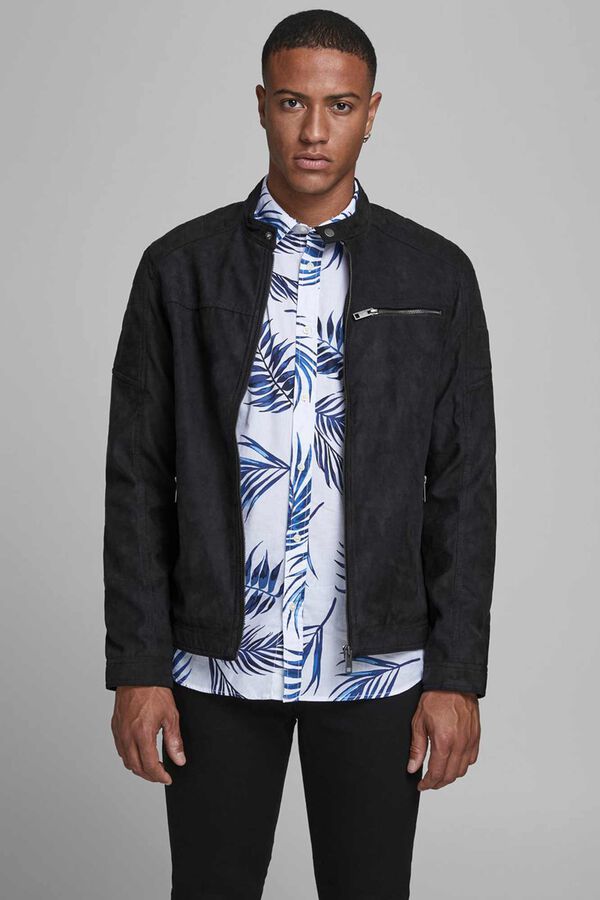 Jack & Jones Chaqueta motera simil ante negro