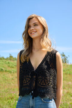 JDY Chaleco corto crochet