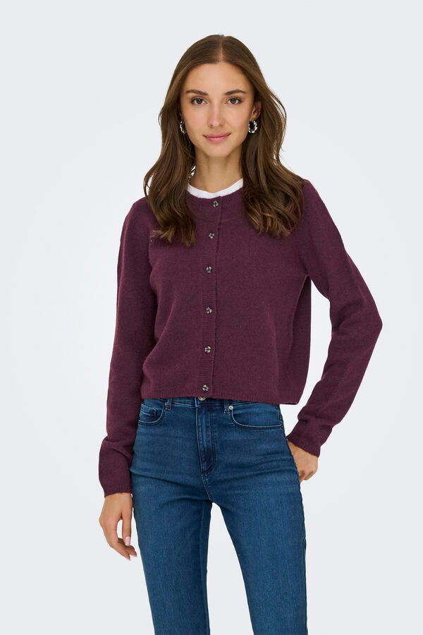 JDY Button fastening cardigan pink