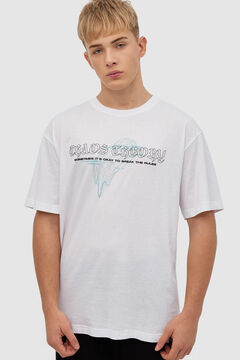 Springfield T-Shirt Totenkopf-Print blanco