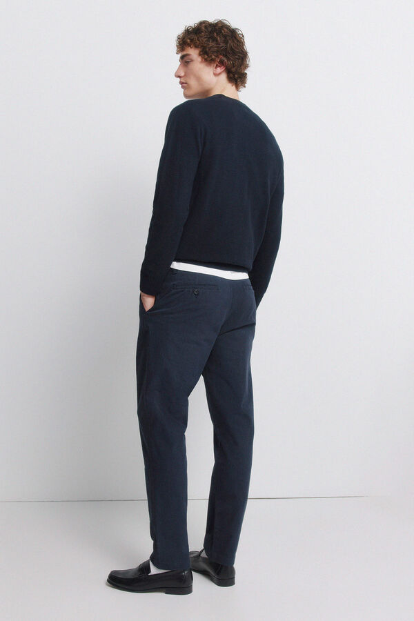 Springfield Slim fit comfort structured trouser blue