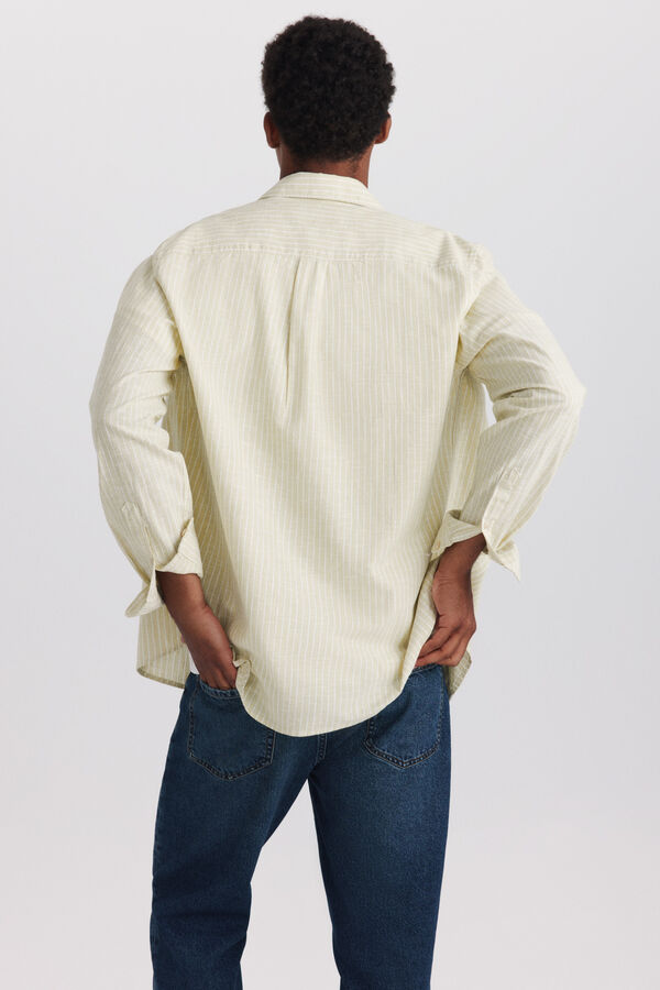 Springfield Striped linen shirt printed