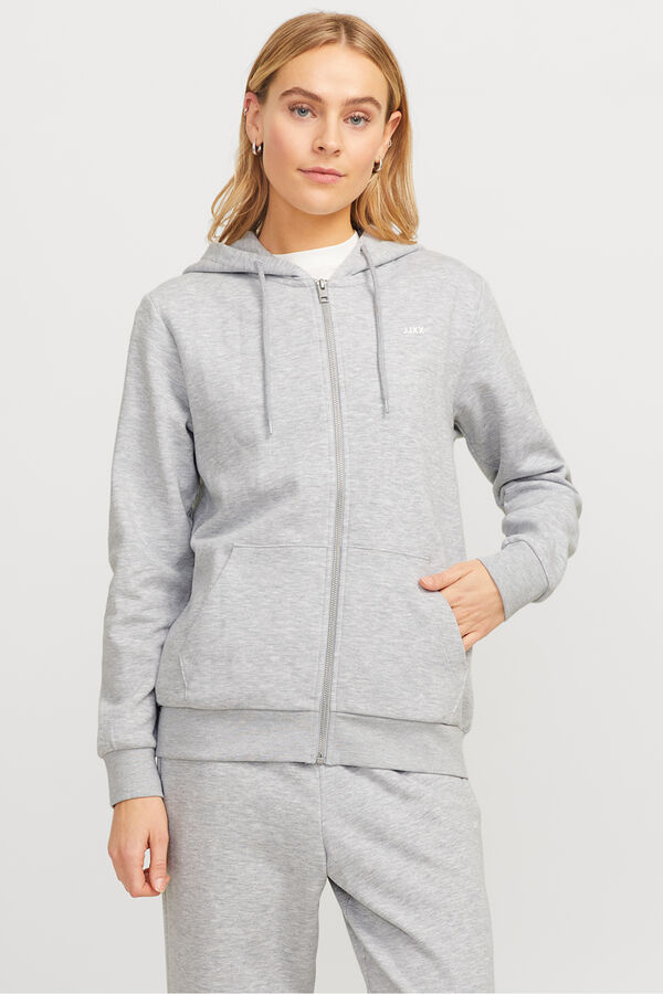 Jack & Jones Sudadera con capucha y cremallera gris