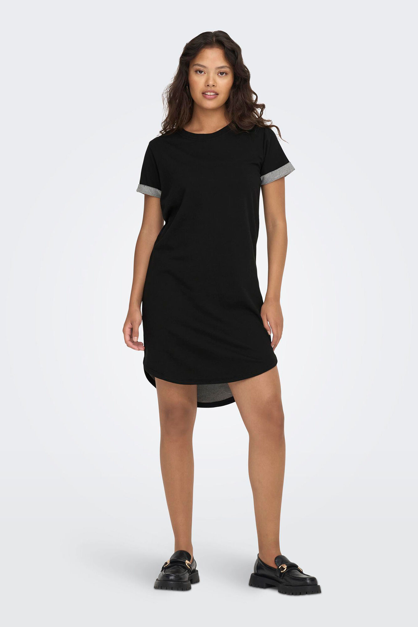 JDY Vestido de manga corta y cuello redondo