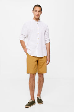 Springfield Linen-look lightweight Bermuda shorts yellow