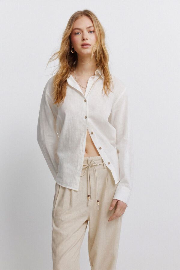 Springfield Linen trousers nude