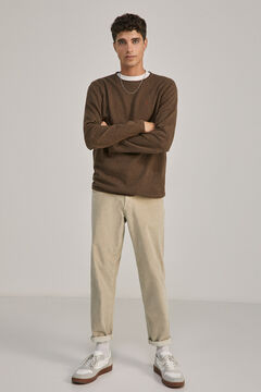 Springfield Essential jumper with elbow patches brown