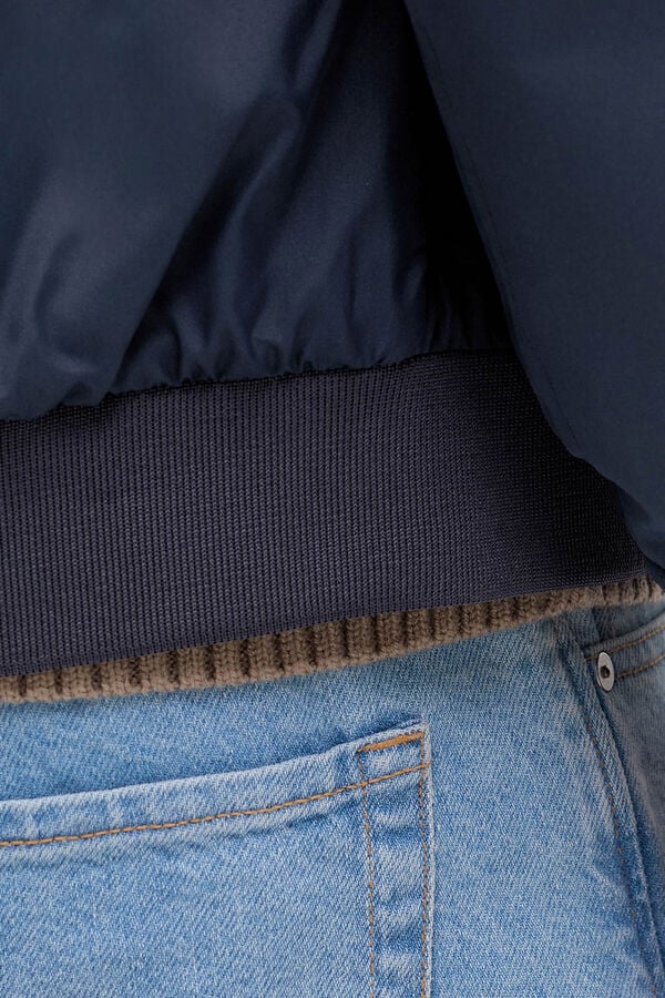 JJ REBEL Plain weave short bomber jacket blue