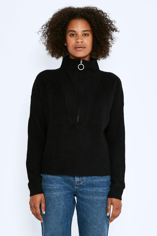 Springfield Oversize high neck knit jumper black