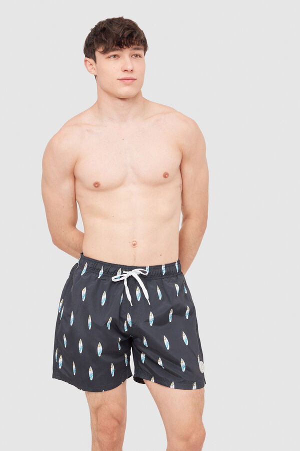Springfield Board Printed Swimsuit crna