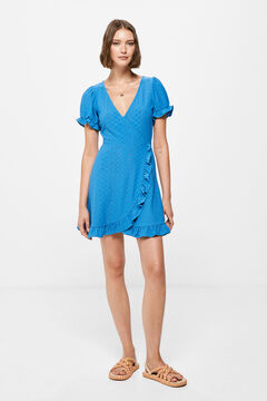 Springfield Short Swiss Embroidery Dress blue