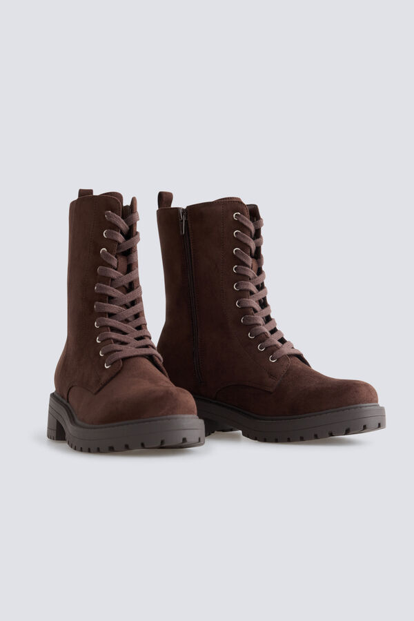 Springfield Suede-effect military boot brown
