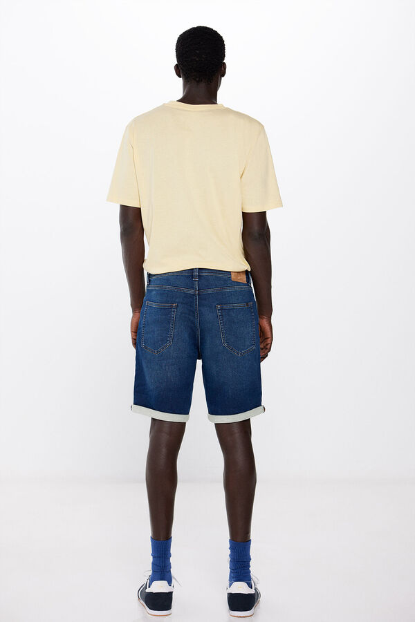 Springfield Knit denim Bermuda shorts blue
