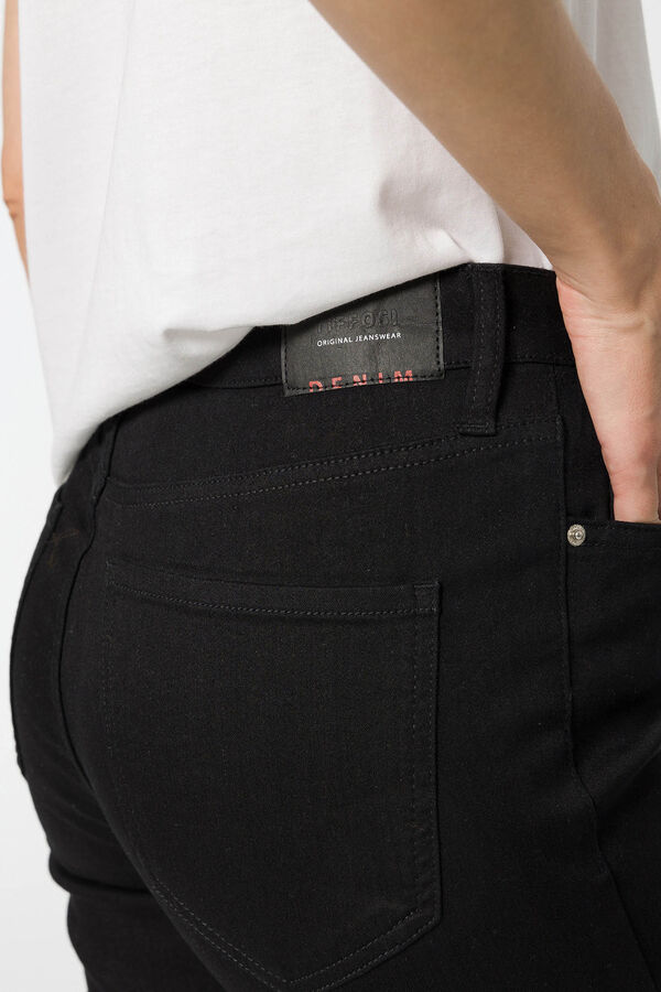 Tiffosi Cal&ccedil;a Jeans Skinny de Cintura Alta Lauren preto