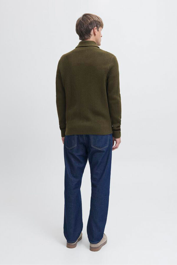 JJ REBEL Jersey de punto cuello cruzado verde