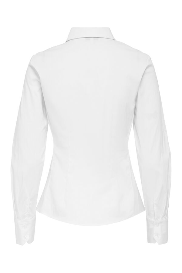 Only Camisa de manga manga slim fit branco