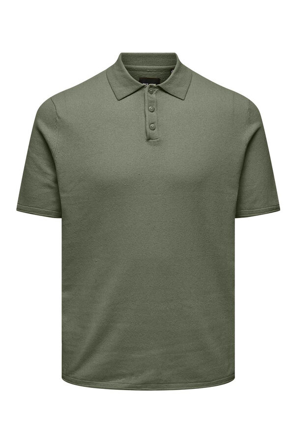 Springfield Essential jersey-knit polo shirt green