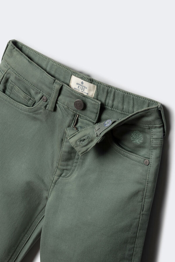 Springfield Kids Cal&ccedil;a amarela slim fit de 5 bolsos para meninos verde