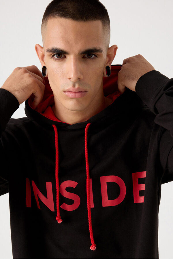 Inside Sudadera B&aacute;sica Logo negro