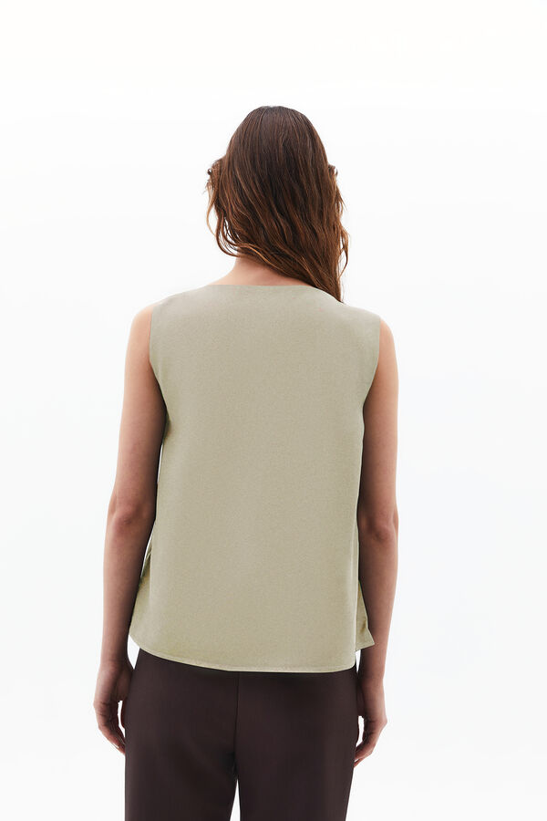 Oxxo Sleeveless bow blouse marron