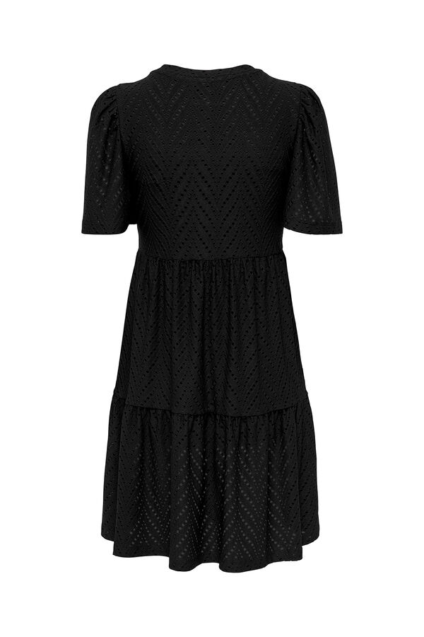 Springfield Kurzes Kleid Rundhalsausschnitt schwarz