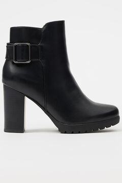 Springfield High ankle boot with buckle 8.5 cm heel and platform fekete