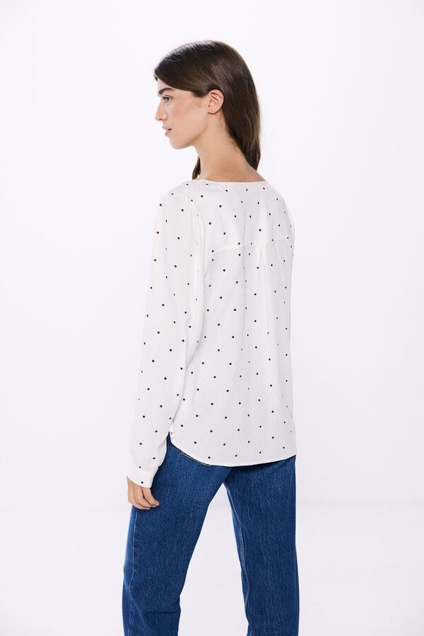 Springfield Blusa fluida blanco