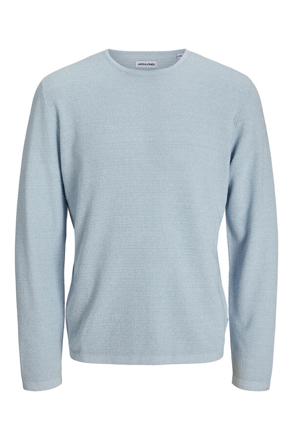 Jack & Jones Jersey-knit long sleeve loose jumper blue