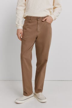 Springfield 5-pocket washed straight fit trousers