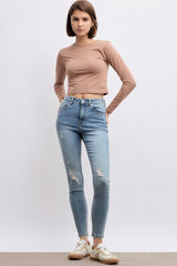 Inside Mid- rise skinny push-up jeans Plava