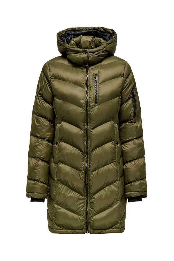 Only Sobretudo acolchoado imperme&aacute;vel verde