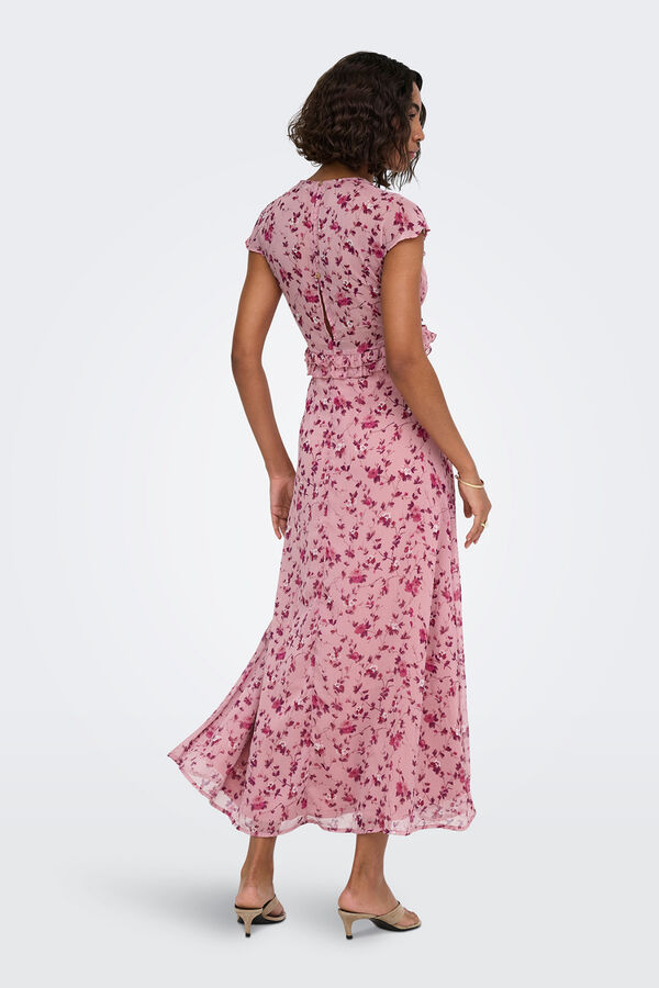 Only Vestido largo estampado floral rosa