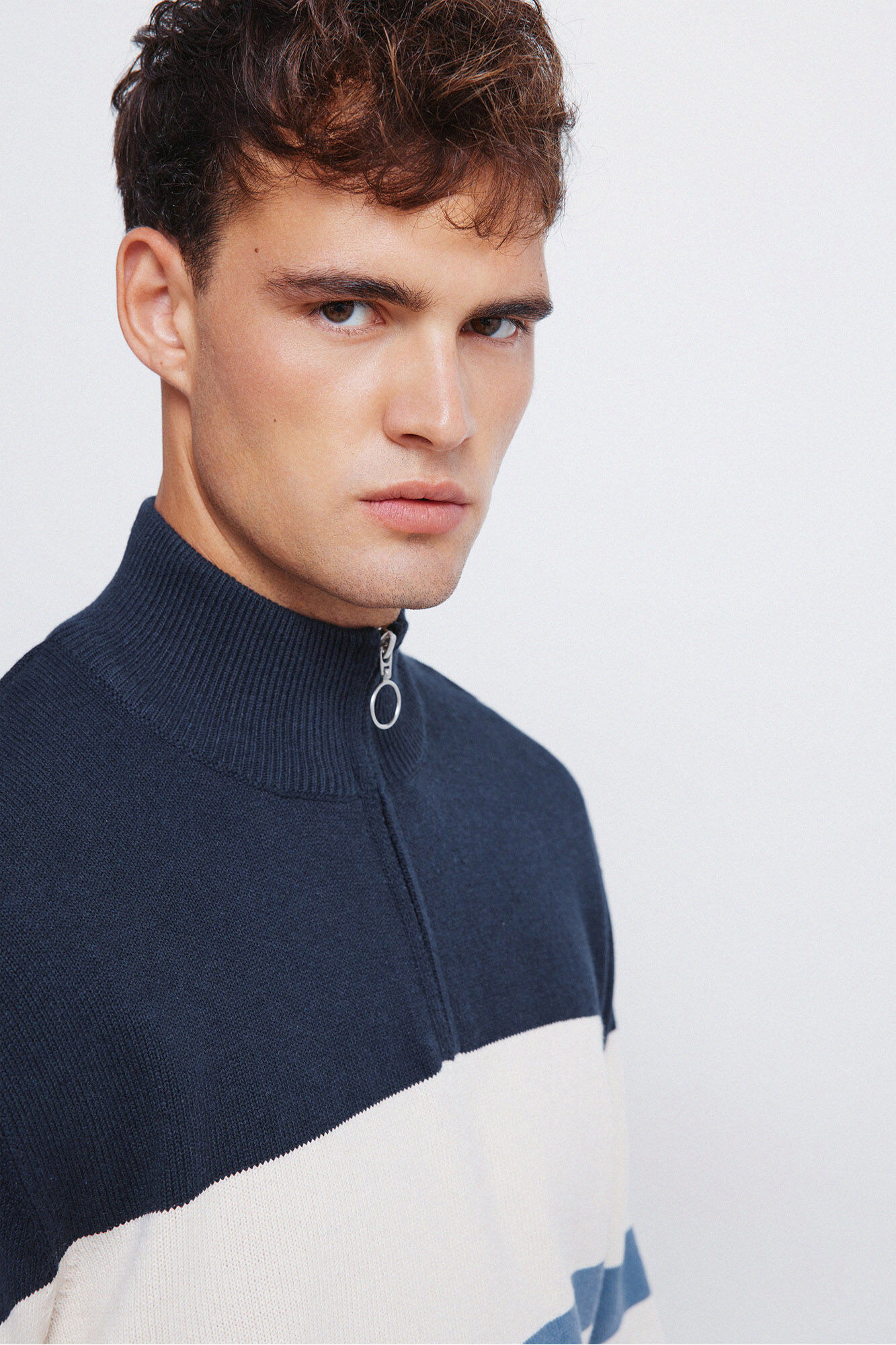 Springfield Color block zip fastening jersey