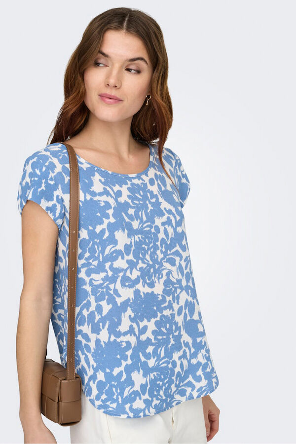 Only Printed short sleeve T-shirt blue