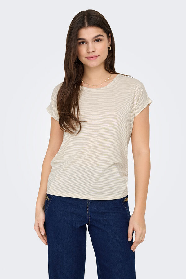 Only regular fit glitter t-shirt white