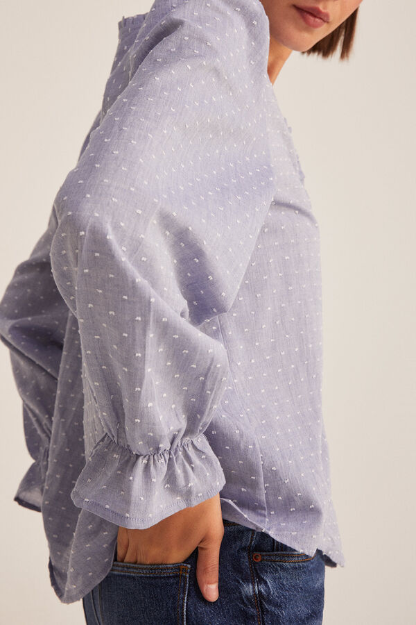 Springfield Embroidered Polka Dots Blouse plava