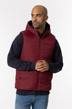 Springfield Quilted gilet with reversible hood royal red