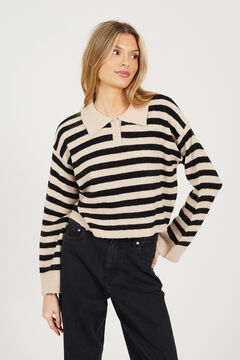 Brave Soul Jersey a rayas con cuello polo