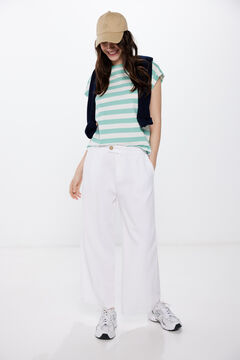 Springfield Lyocell and cotton culottes white