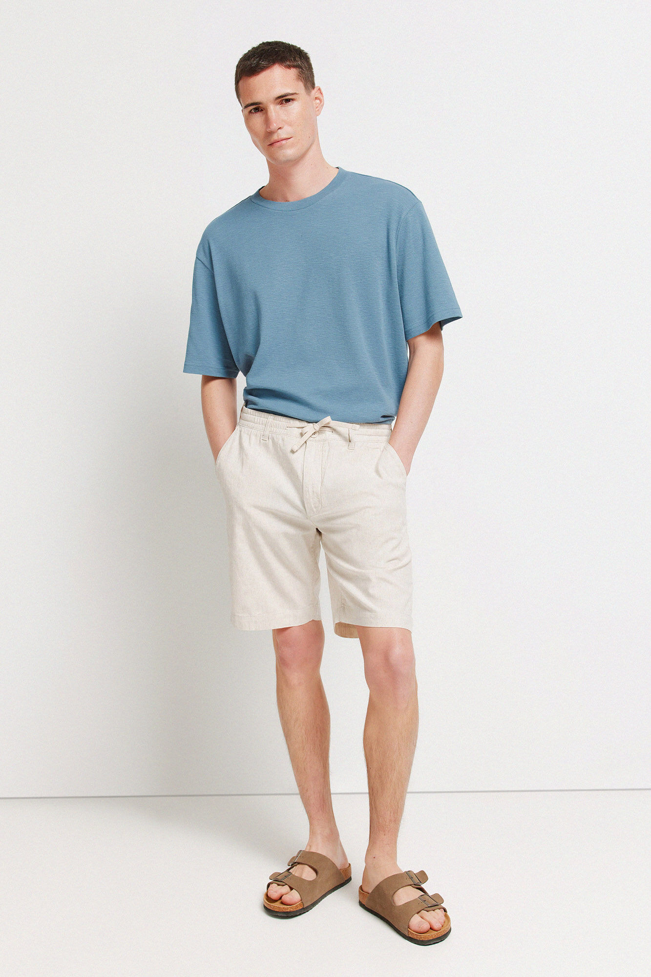 Springfield Linen comfort slim fit Bermuda shorts