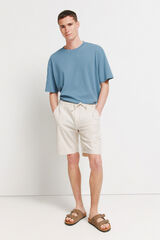 Springfield Bermuda coupe slim confortable en lin gris