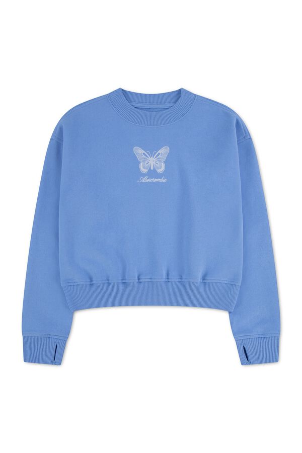 Abercrombie Kids Sudadera con cuello redondo azul