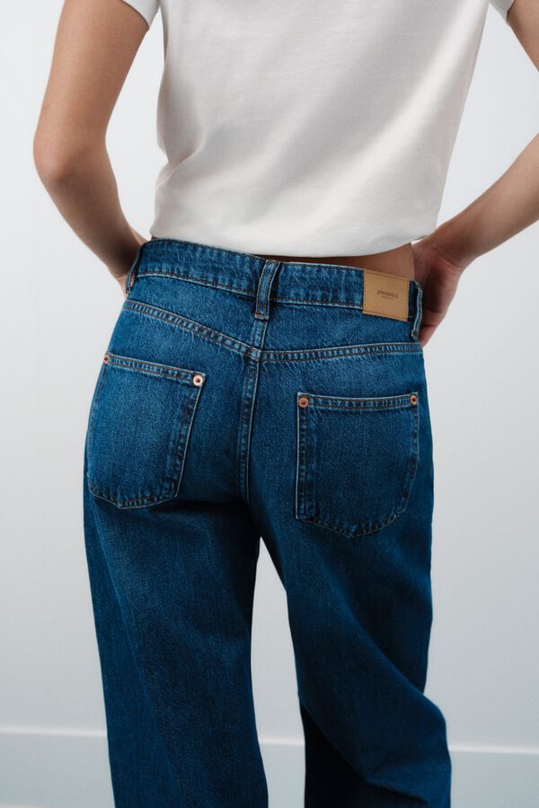 Springfield Wide leg mid-rise jeans blue