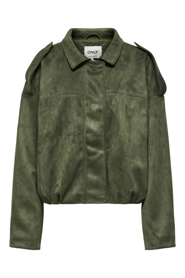 Only Faux suede jacket green