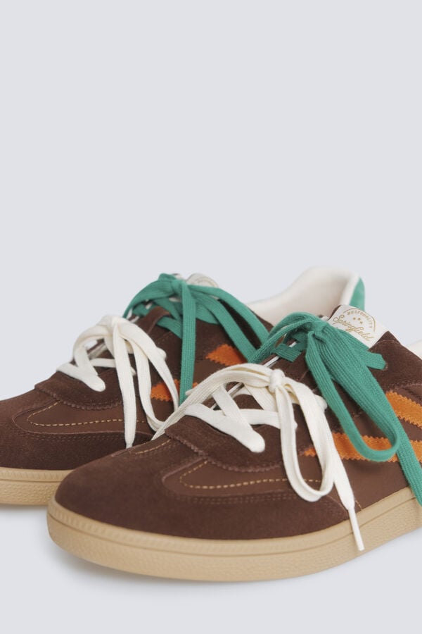 Springfield Leather retro sneaker nude