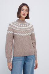 Springfield Pull jacquard à bordure en pull nude