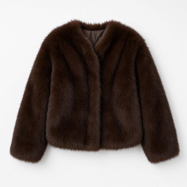 Springfield Veste courte en fourrure nude